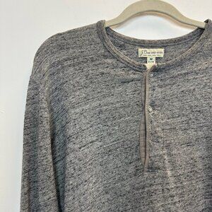 J.Crew Knit Goods Grey Heather Henley Long Sleeve Shirt Medium Slim